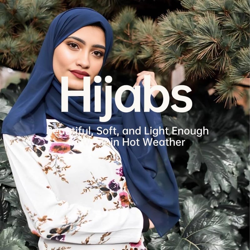 Harewom Chiffon Hijab for Women Sheer Shawl and Wraps for Wedding Bridal Scarves Summer Lightweight Sun-proof Scarf - Image 4